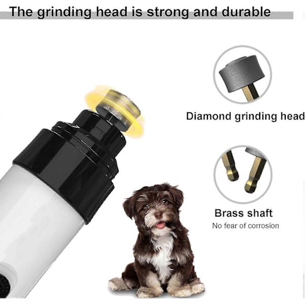 Heusom Silent Groom Pro Negleklipper for Hunder og Katter, Oppladbar USB-lading, 3 Slipeporter, Dobbel Hastighet, Ultra-Stille