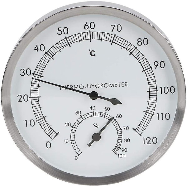 2-i-1 saunatermometer i rustfrit stål Hygrometer Termohygrometer Zubehr Fr Saunazubehr Fr Innenrume1stkwei - Aespa