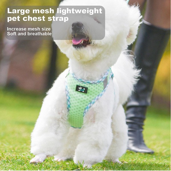 Large Mesh Letvægts Pet Hunde Sele Vaskbar Hurtig Juster Baller Vest Snor Til Stor Medium Lille Hu Cambridge blue L