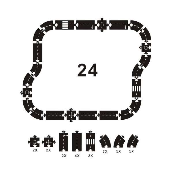 24st Spårpussel Leksaksblock Trafikväg Gatupussel Leksaksblock för barn