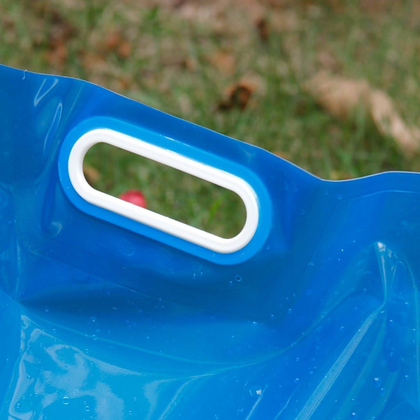 2-pack 10L hopfällbar dricksvattenbehållare förvaringsväska för camping, vandring, picknick, grill, genomskinlig och blå