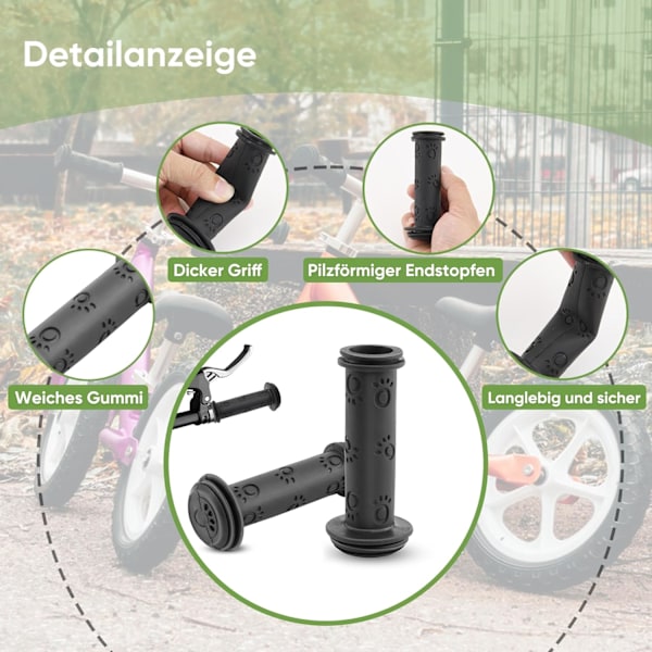 Cykelhandtag Barn Scooter Handtag Halkfria Styrhandtag 22 mm 105 mm Långa Lämpliga för Trehjulingar Barn Balanscykel