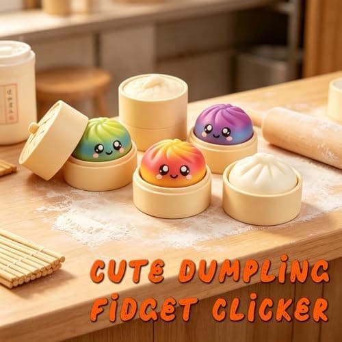 4-pak Dumpling Keyboard Fidget Legetøj Dumpling Fidget Clicker 3D-printede Legetøj Fidget Legetøj Voksne Dekompression Skrivebordslegetøj til at Lette Angst Rainbow