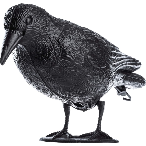 Plast svart ravn, 39 x 24 cm, dueavvisende med hengekrok, hagefugleskremmer med stativ, effektivt fugleavskrekkende middel for balkong