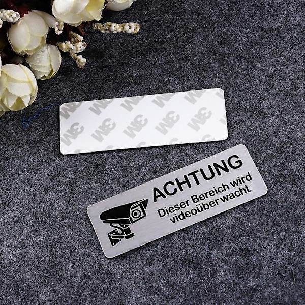20 st Videoövervakningskamera CCTV-varningsskylt Varningsdekal white 8.5cmx3cm