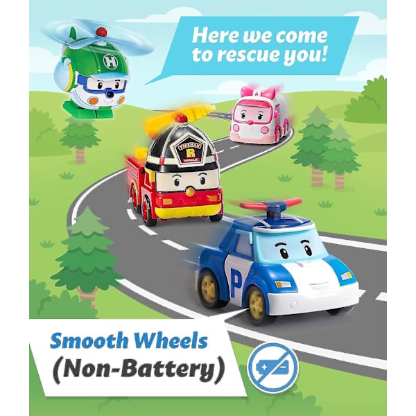 Robocar Poli Transformerrobot, 4\" Transformerbar Leksak Figurfordon Semesterbilsleksaker Present red