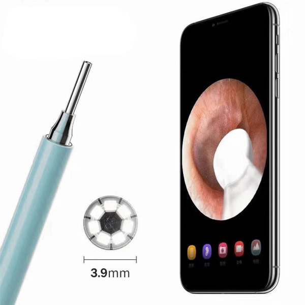 Trådløs ørevoksfjernelseskamera 1080P Endoskop Pure Otoscope Blue