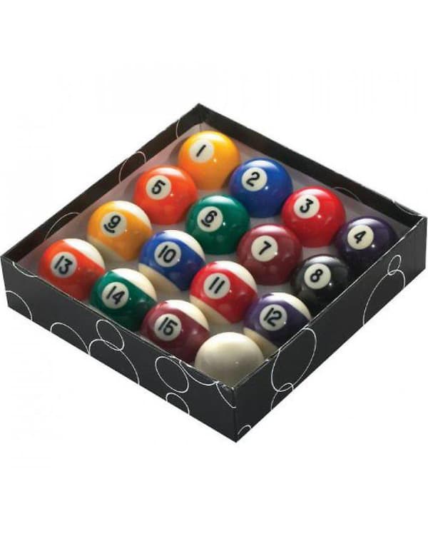 PowerGlide Classic Standard Prickar och Ränder Poolbollar 57mm - Förpackade