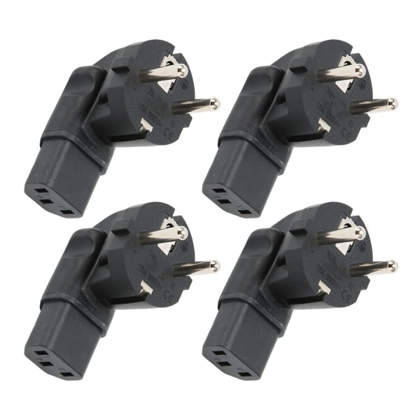 4 st EU 4,8 mm till IEC320 C13-omvandlare 90 graders ström för bärbar dator ström EU-kontakt 100-250V