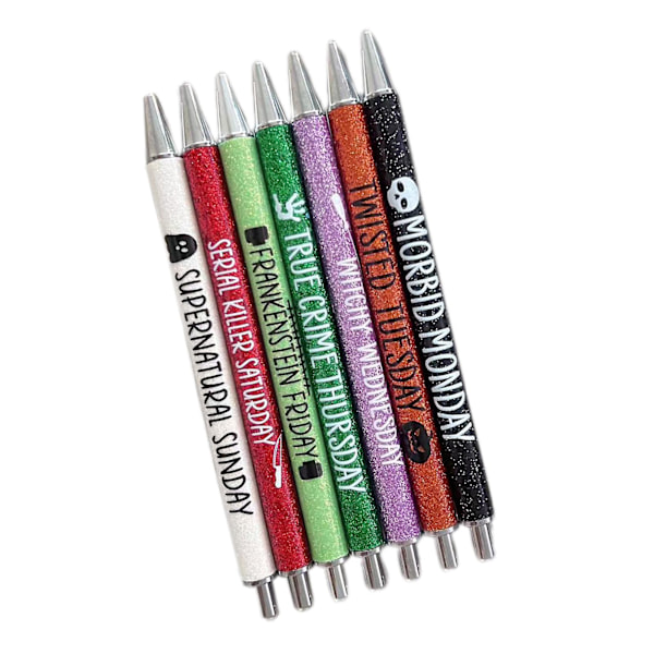 Svordeord Daglig Pen Sæt Dagens Dage Metal Glitter Kuglepenne til Studerende Wansheng