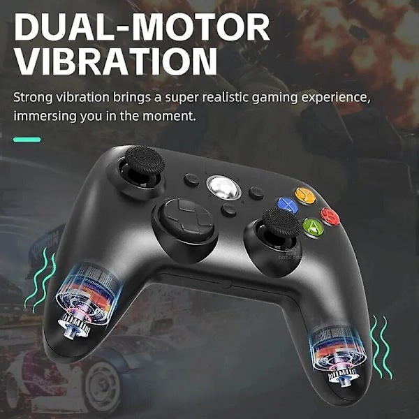 Langaton/langallinen ohjain Xbox 360 -peliohjain kaksoisvärinä Turbo-toiminnolla, yhteensopiva Xbox 360/360 Slimin ja PC Windowin kanssa XBOX 360 Wireless