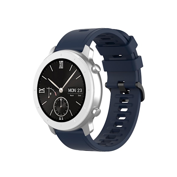 Armband i Mjuk Silikon 20/22mm Smartwatch Rem Ersättningsarmband Tillbehör för Amazfit Gtr 2e/gts 2e/bip/bip U Midnight Blue 20 mm