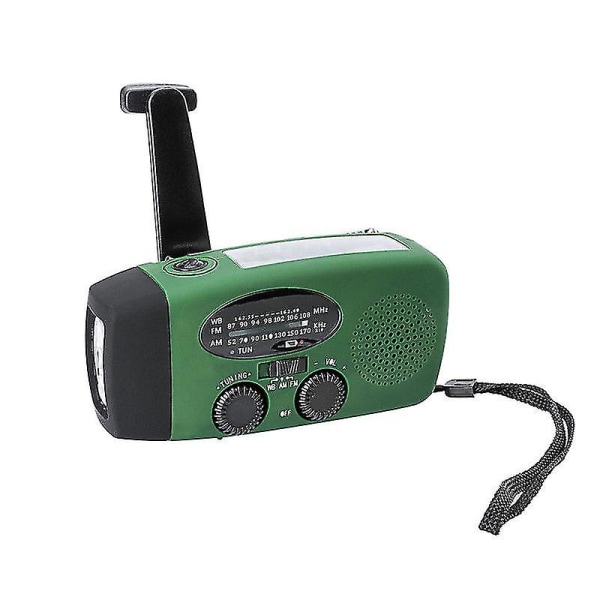 Højkvalitets Engros Håndsving Radio Solar Håndsving Radio Emergency Hand Crank Radio Green