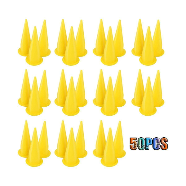50 st Yellow Cone Munstycke för Bulk Caulk Verktyg för Fogmassa Applikator Ersättning