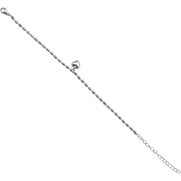 Justerbart Sterling Sølv Vennskapsarmbånd for Kvinner Blankt Perlehjerte Armbånd for Kvinner Jenter Bursdagsgave