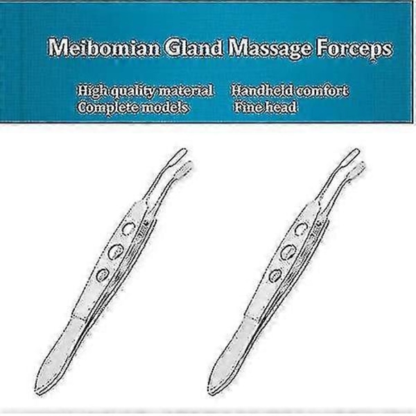 Premium Meibomian Gland Expressor i Rostfritt Stål - Professionella Tångar för Ögonlocksmassage vid Torra Ögon, Högprecisionstångar (Rektangel 2
