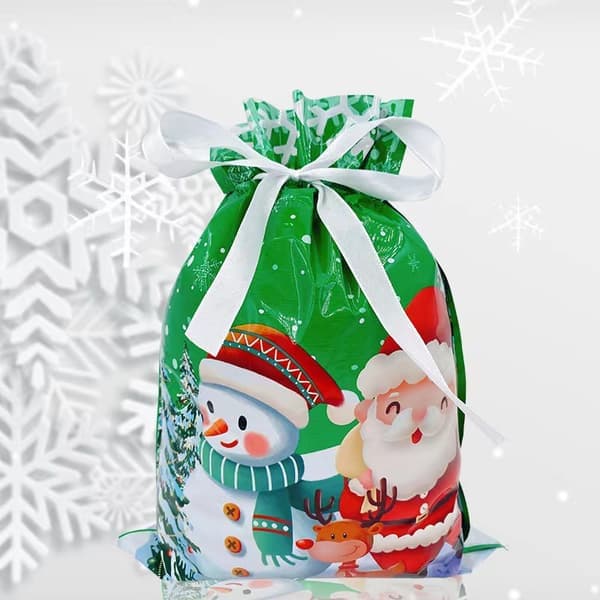 25 julklappspåsar med snöre, tomte