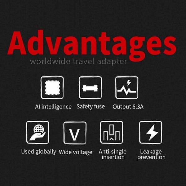 Universal reseadapter 4USB-portar 3.0A Typ-C snabbladdning Grön