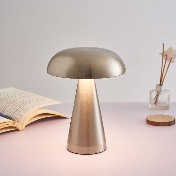 Mushroom Lamp Led Bar Table Lamp Light Luxury Hotel Cafe Outdoor Table Lamp Bedside Lamp USB Charging Night Light Silver