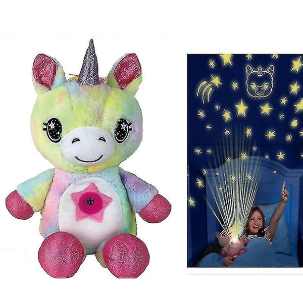 Par FødselsdagsgaveKreativ børneprojektion Natlys Plys dyrenatlys Sød blå hvalp Color unicorn