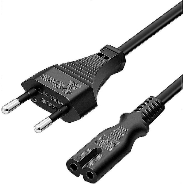 1,5 m laderkabel med 2-polet støpsel for Microsoft Surface Go/bærbar/bok, Surface Pro 1/2/3/4/5/6/7/x, HP Envy, Canon Pixma