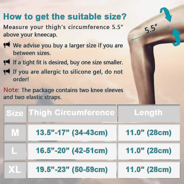 Knebeskyttere 1 par knekompresjonsermer med justerbare stropper for L