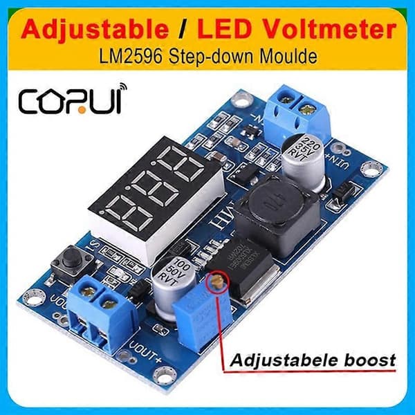DC Buck Converter LM2596 DC DC Strømmodul LED Display Strømforsyning Justerbar