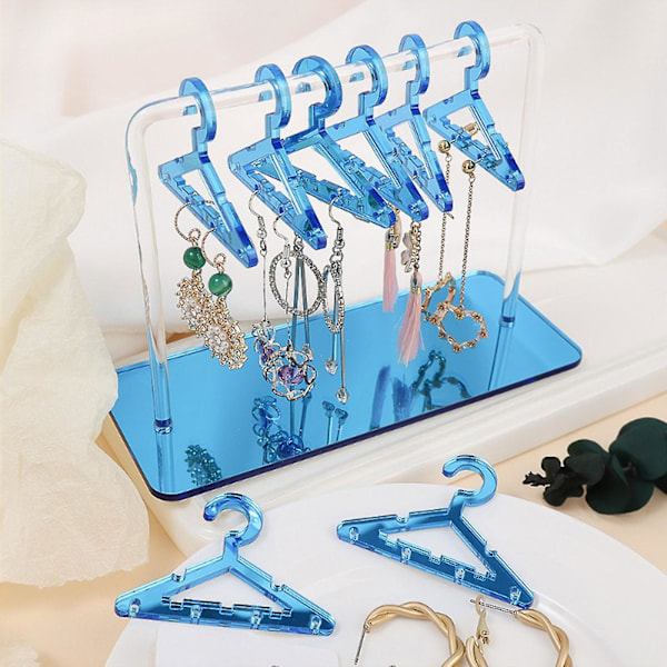 Söt Örhängesställ Hängare Stativ Unik Örhänge Closet Akryl Örhänge Display Stativ Örhängen Organiserare Örhänge Stud Hållare Blue