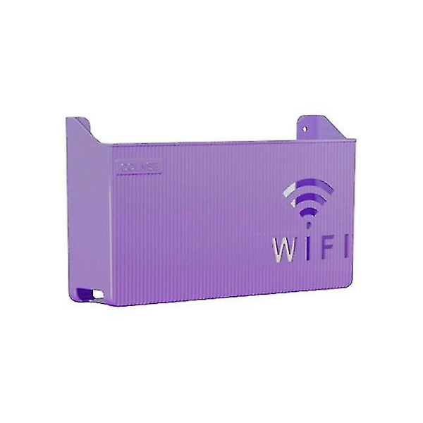 Trådløs Wifi Router Hylde Opbevaringsboks Vægophængt Abs Plastik Organizer Boks Kabel Strømbeslag Organizer Boks Hjemmeopbevaring purple