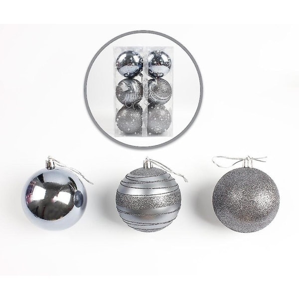 Julepyntkule Juleristpynt Juleristanheng Julegavepynt 12 stk GREY 8CM