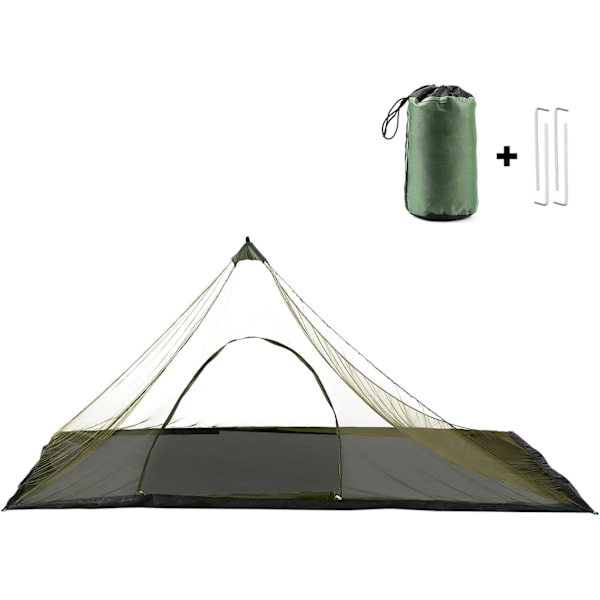Camping Tält Myggnät med Bärväska Vattentålig Mesh Tält Utomhustält för Vandring Camping Fiske Green