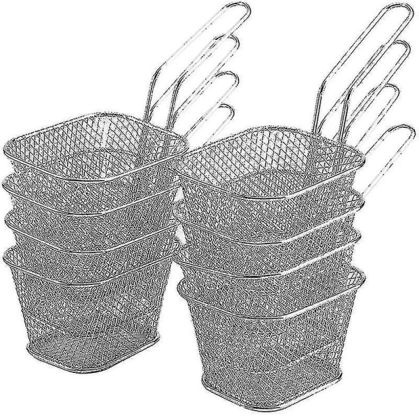 8 kpl paistokori - ruostumattomasta teräksestä valmistetut paistokorit Fryer Basket