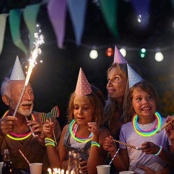 100-pak glødepinner i bulk til Halloween-fest, 8\" glødepinner lyser opp festen for Halloween, bursdag og karneval