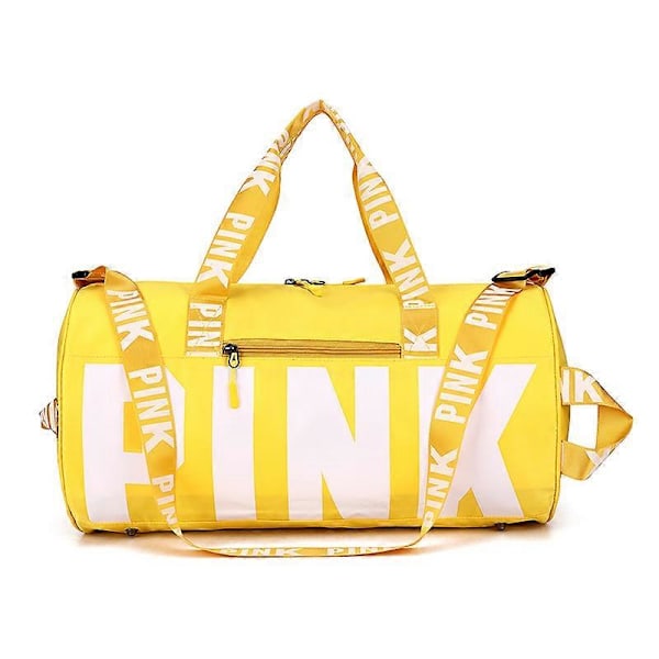 Rosa reiseveske for kvinner, treningsbag for fitness, stor kapasitet, vanntett, gym- og sportsbag yellow