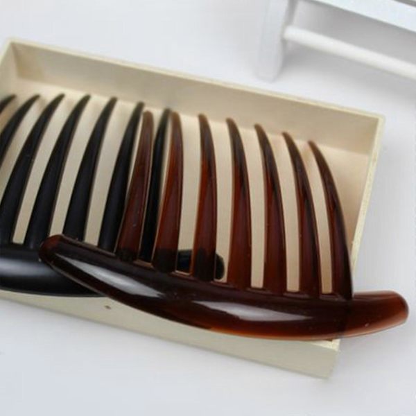 Fransk Twist Kam Retro Celluloid Hårkam 7 Tenner Sklisikker Kam Hårstyling Brown
