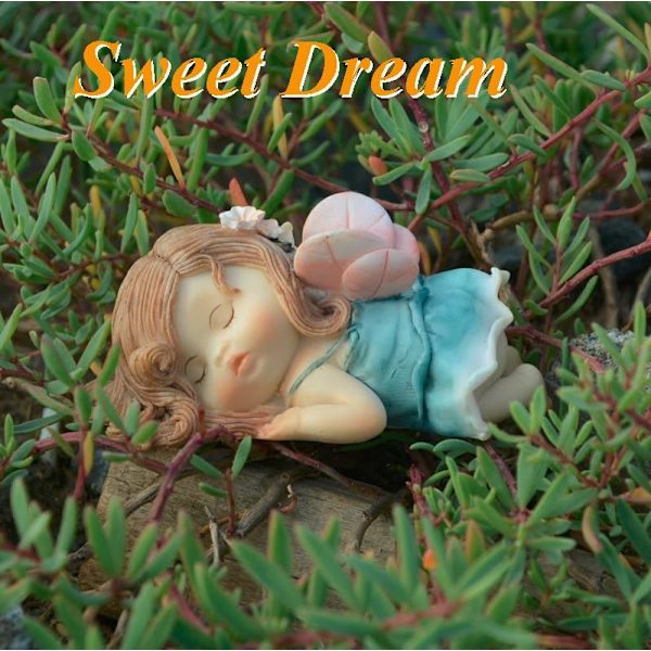 Miniatyr Fe Trädgård Figur - Drömmande Fe Staty Dreaming Fairy