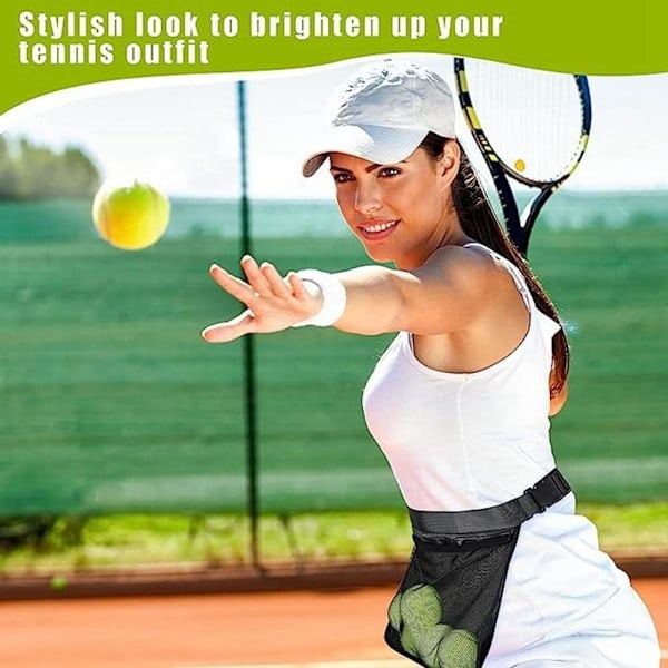 2-pak tennisboldholder, lommer til tennisbolde, tapeholder, justerbar tennisboldnetlomme