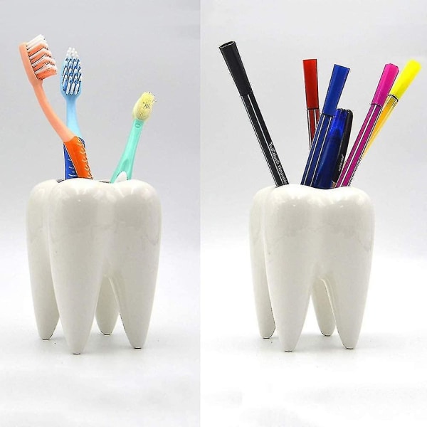 Keraaminen hammaskynä hammasharjapidike Lihakasviruukku Kotitoimisto Koulu Hammaslääkärilahja Tw
