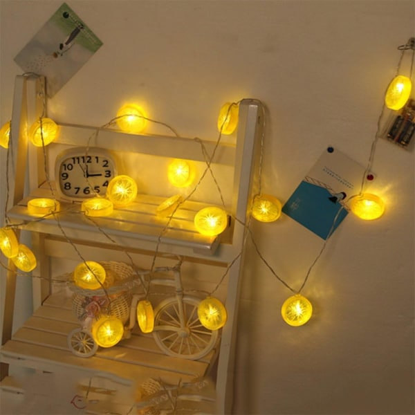 Dekorativa Citronlampor med 20 LED, Batteridrivna Varma Blinkande Julstränglampor för Kök, Fest, Bröllop, Festival, Heminredning 9,8ft/3m