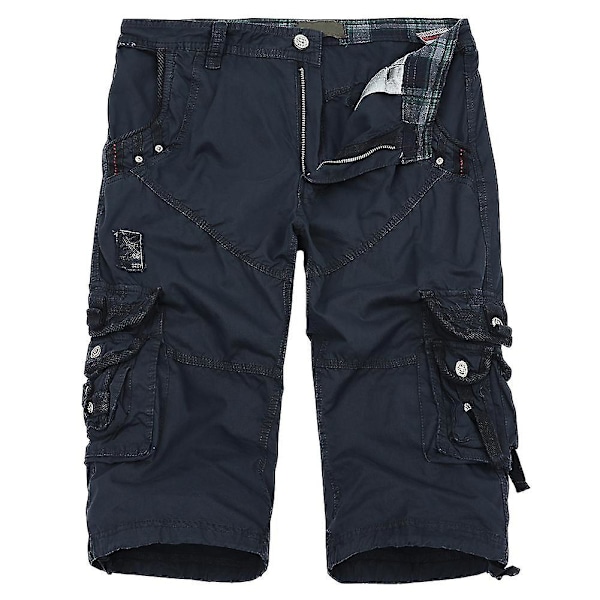 Mystdiy miesten ulkoiluun sopivat rennot cargo-shortsit Navy blue 31