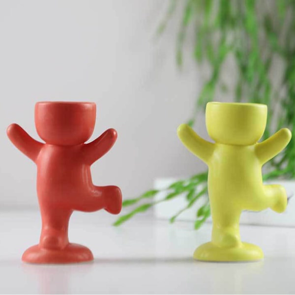 Ihmismuotoiset keraamiset kukkaruukut Keraamiset käsityöt Mehikasviruukku Kotitoimiston koristeet Red Meditation