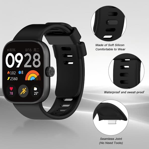 Silikonrem til Redmi Watch 4 Svart Svart
