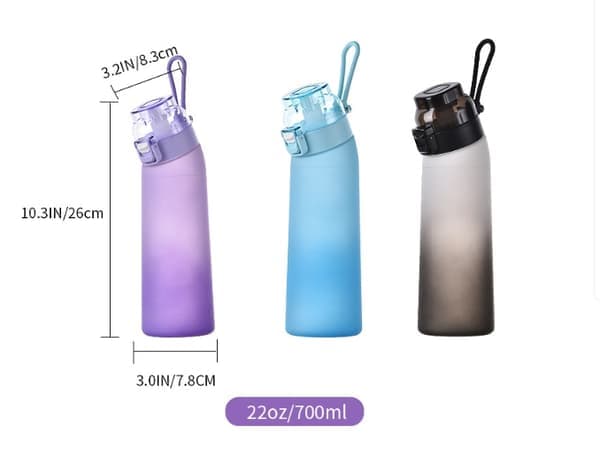 Air-Up Doftvattenflaska 700ml – 8 Smakskapslar | Sockerfri & Smakrik | Gradientflaska, Perfekt för Utomhusbruk och Gym Gradientblå Gradient blue