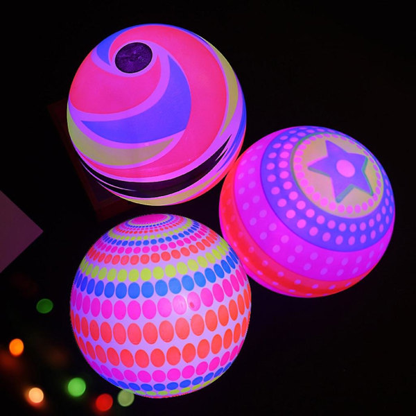 Lysende hoppeball Høy sprettende gummiball For barn Utdanning Shiny Toy