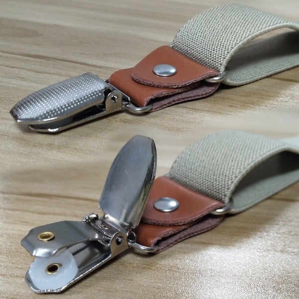 Elastisk stropp med 4 klips Khaki Kaki
