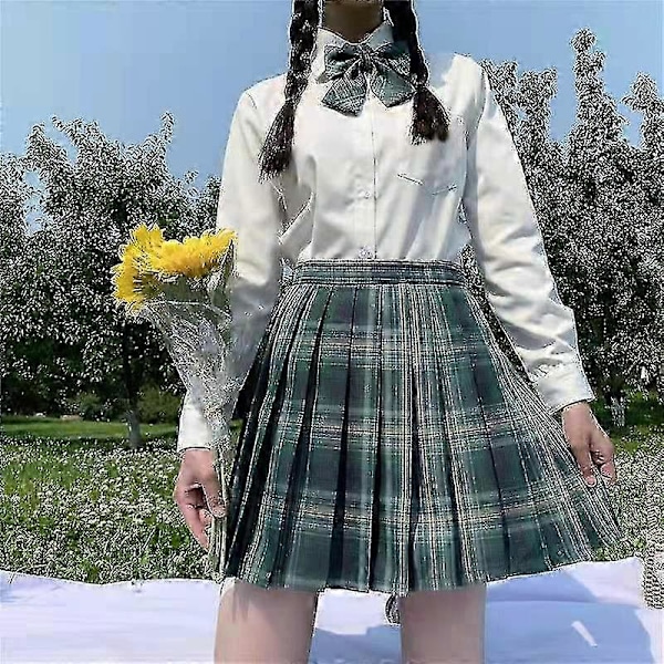 Jk Uniform Komplett Set Broderad Skjorta Plisserad Kjol XS Letter from the Forest