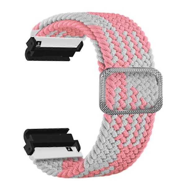 Joustava Nylon-kellohihna Urheiluranneke Garmin Fenix 7S / 6S / 5S:lle, 20 mm PC-liittimellä Pink White