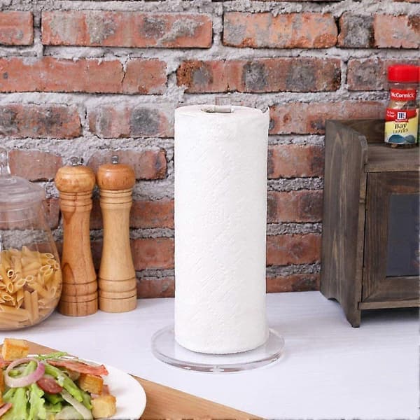 Fritstående toiletpapirholder toiletpapirrulle dispenser akryl sort is
