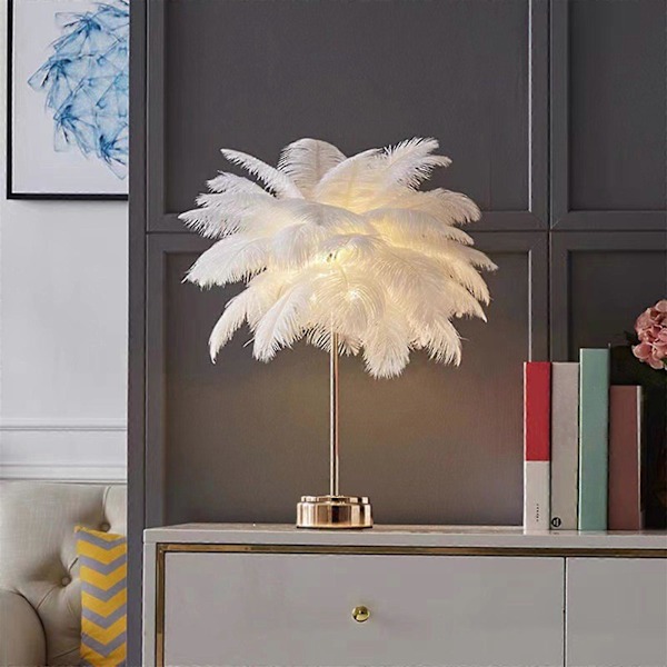 Fjeder Bordlampe Natlampe Batteridrevet LED Bordlampe Til Soveværelse Stue Fest Bryllup Midtpunkt Jul Valentinsdag WH