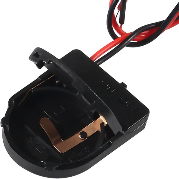 10 stk CR2032 Batteriholder 1x 3V Møntcelle Batteri Stikholder Kasse med Ledning ON-OFF Switch (Sort)